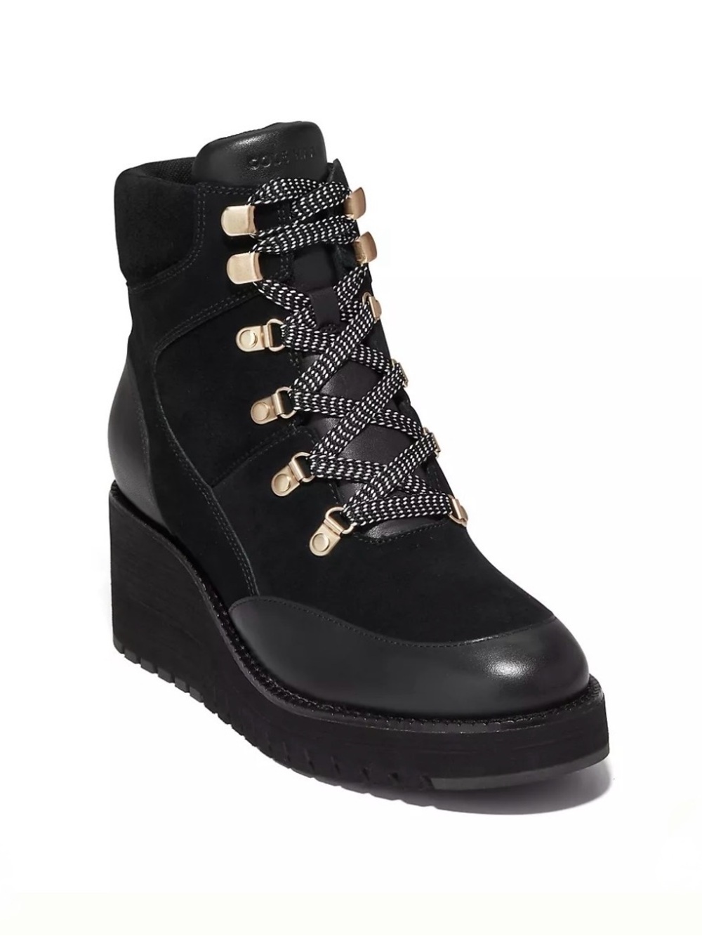 Cole Haan Zerogrand City Hiker Leather/Suede Wedge Boots